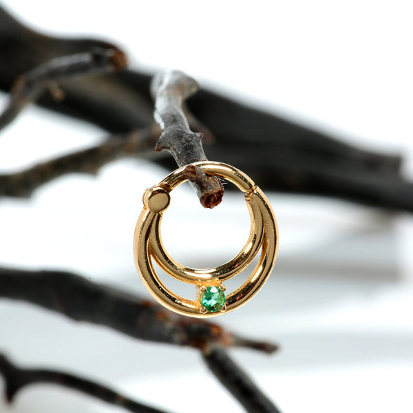 14K Double Hoop Piercing